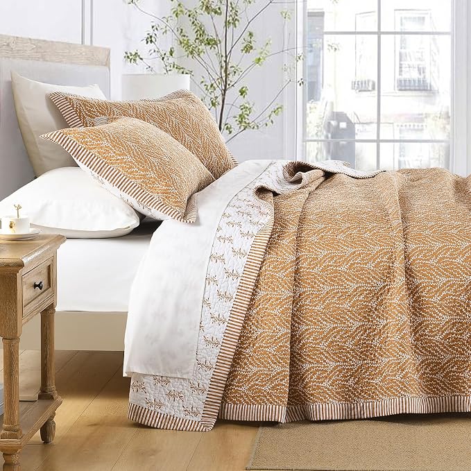 SahSahCasa Quilt Set King Size, 100% Cotton Quilt Bedding Set Bedspread - Image 3