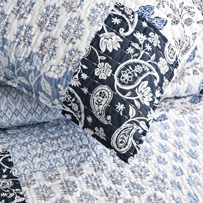 EverGrace Cotton Quilt Set Queen Size, 100% Cotton Reversible Lightweight - Image 7