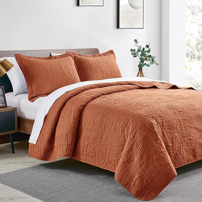 Love's cabin Twin Quilt Set Umber Bedspreads - Image 2