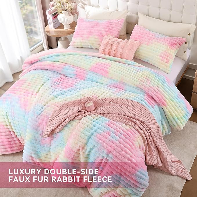 Smoofy Fluffy Full Size Comforter Sets 3 Pieces - Image 4