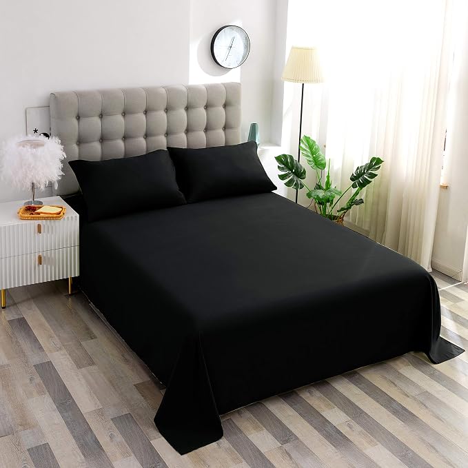 Sfoothome Black Fitted Sheet, 14 Inch Pocket Deep, Microfiber Sheets, Twin Size - Image 5