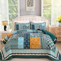 WONGS BEDDING Green Quilt Set King Size, 3 Pieces Boho Quilt Patchwork Quilt by WONGSBEDDING