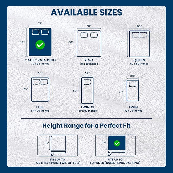 California King Size Mattress Protector Waterproof, Premium 200 GSM Terry - Image 3