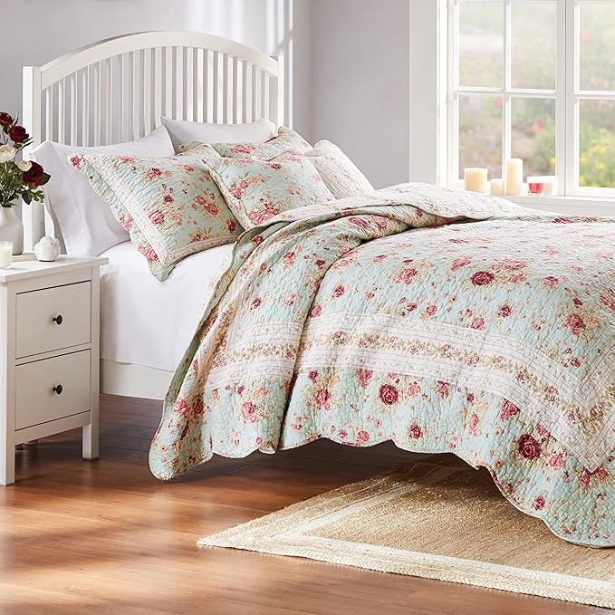 Greenland Home Antique Rose 100% Cotton Heirloom-Quality Quilt Set, 5-Piece by GreenlandHome