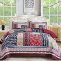 WONGS BEDDING Quilt Set King Size, Reversible Farmhouse Floral Pattern by WONGSBEDDING