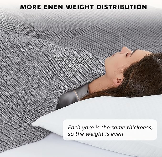 L'AGRATY Knitted Weighted Blanket - Image 6