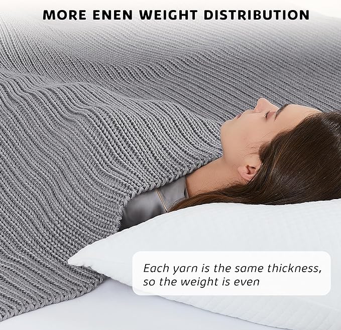 L'AGRATY Knitted Weighted Blanket - Image 6