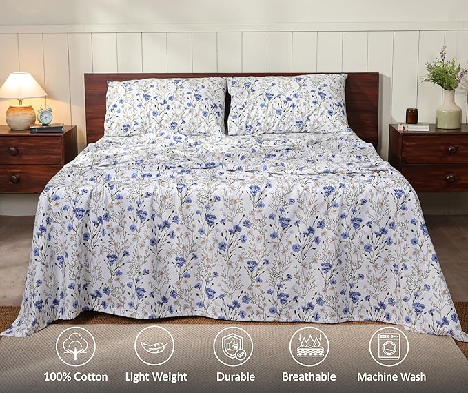RUVANTI 100% Cotton Sheets – California King Percale Bedding, Cooling & - Image 2