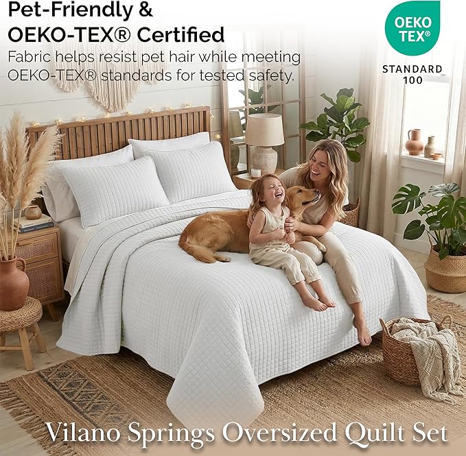 Southshore Fine Living, Inc. White Queen Quilt Bedding Set, Dual Fit Luxury - Image 6
