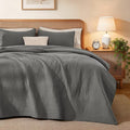 Love's cabin King Size Cotton Quilt Set, 100% Cotton Fabric Striped Textured by Lovescabin