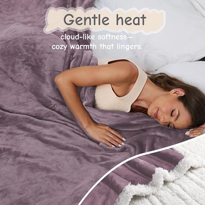 Electric Heated Blanket Twin Size 62"x84", Soft Flannel - Image 2
