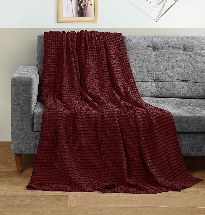 Utopia Bedding 100% Cotton Waffle Weave Blanket King Size - Image 4