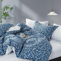 LEMIROE Blue Floral Cotton Comforter King Size by LEMIROEBEDDING