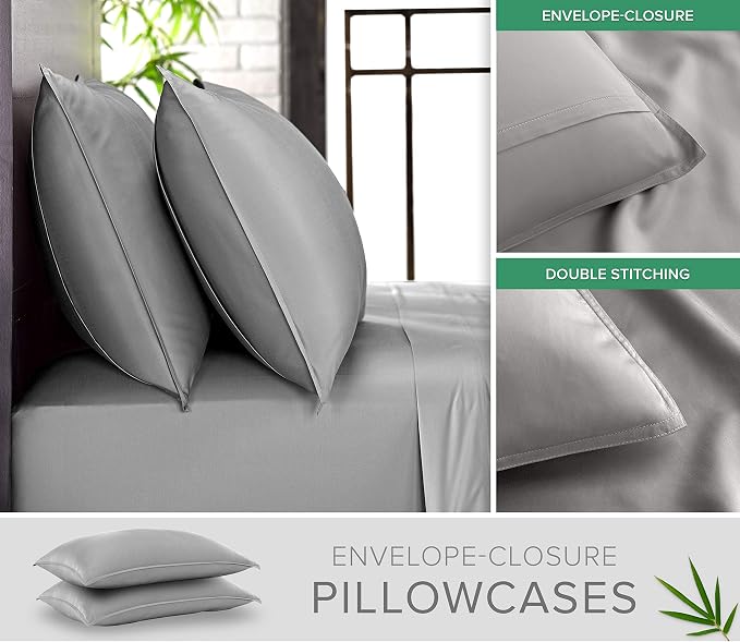 King Pillowcases by Pure Bamboo, Genuine 100% Organic Viscose Derived from - Image 2