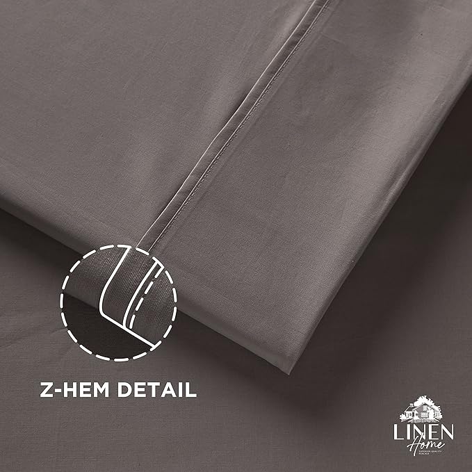 Linen Home 100% Cotton Percale 1 Flat Sheet, Twin Size - Image 3