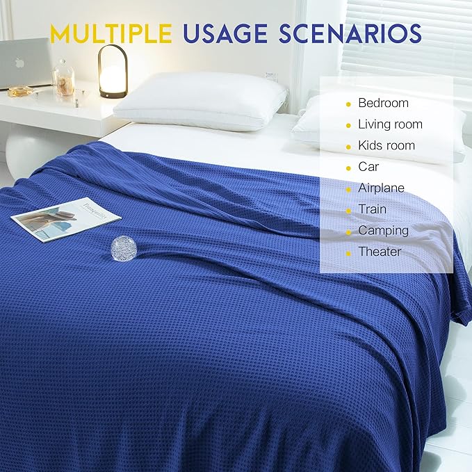 AmyHomie Cooling Blanket Queen Size, 100% Rayon Derived from Bamboo Waffle - Image 5