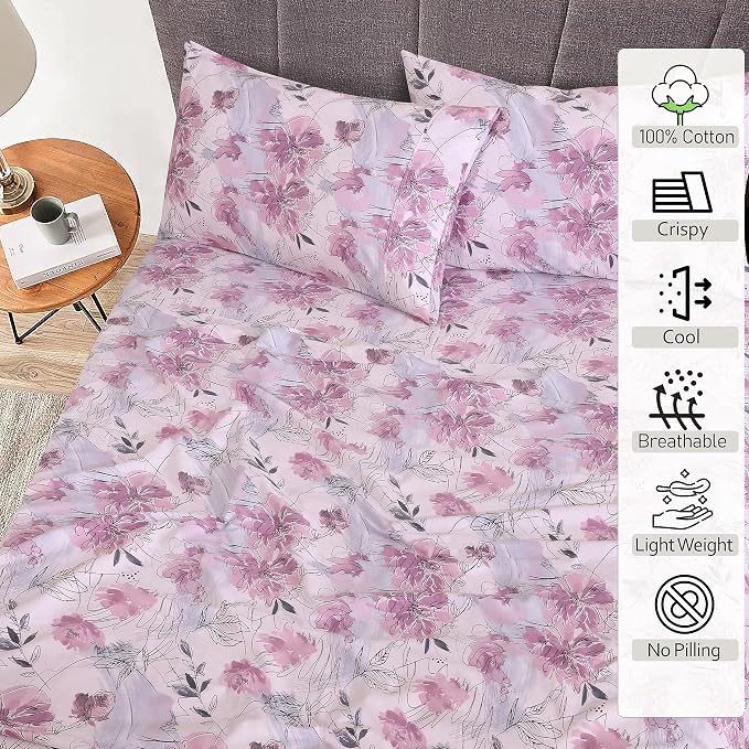 RUVANTI 100% Cotton Sheets – California King Percale Bedding, Cooling & - Image 2