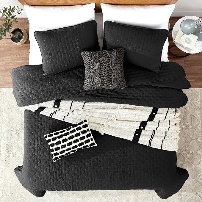 ROARINGWILD Black Queen Size Quilt Bedding Sets - Image 2