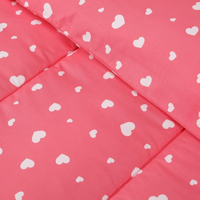 Utopia Bedding Heart Pink Kids Comforter Set - Image 6