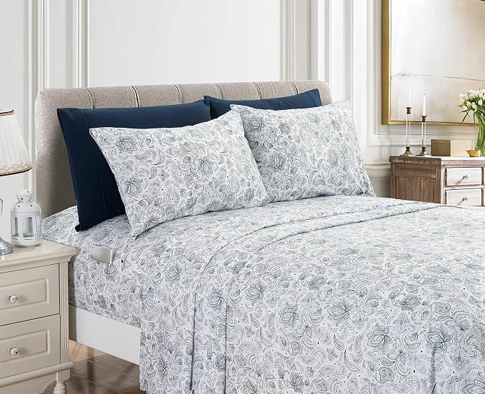 Elegant Comfort Luxury Soft Bed Sheets Paisley Pattern - Image 2