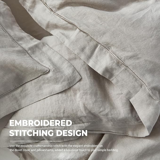 Simple&Opulence 100% Washed Linen Duvet Cover - Image 3