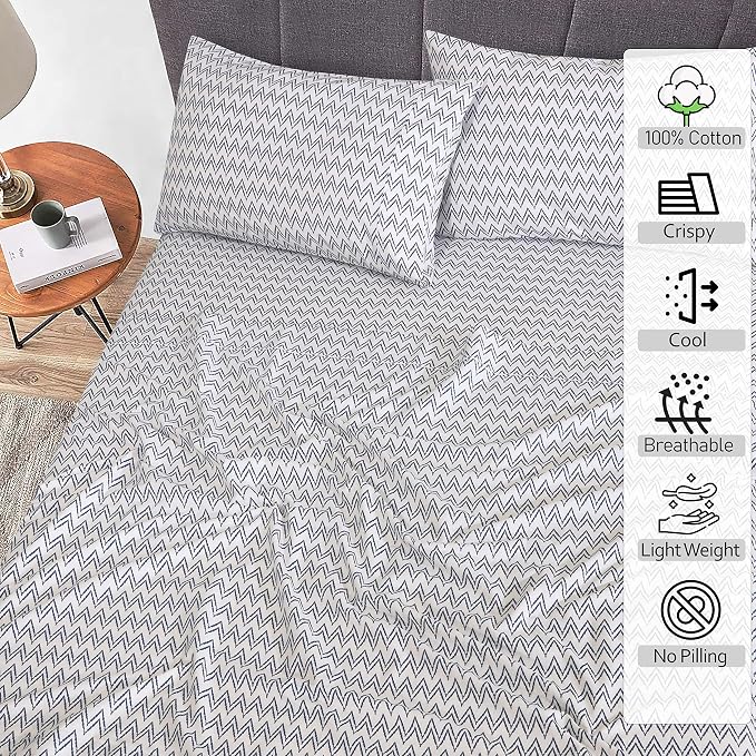 RUVANTI 100% Cotton Sheets – Twin Size Percale Bedding, Cooling & Breathable - Image 2