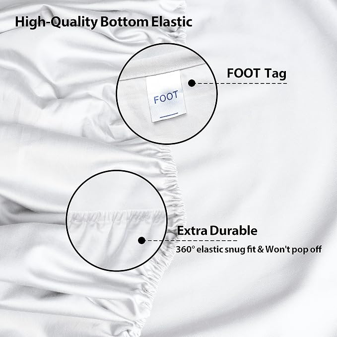 California King Size Fitted Sheet Only White, 100% Egyptian Cotton 600 Thread - Image 5