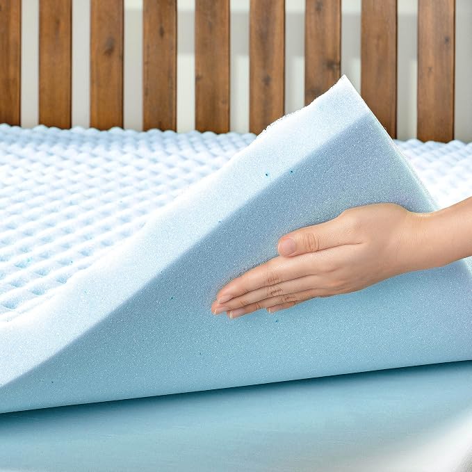 Best Price Mattress 2 Inch Egg Crate Memory Foam Mattress Topper, Cooling Gel - Image 4