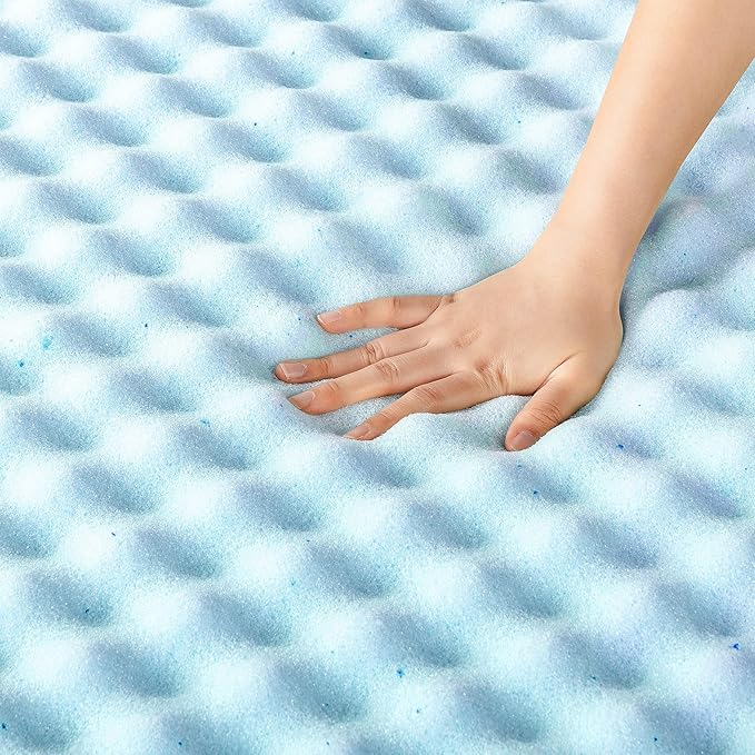 Best Price Mattress 2 Inch Egg Crate Memory Foam Mattress Topper, Cooling Gel - Image 5