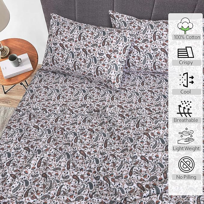 RUVANTI 100% Cotton Sheets – Twin Size Percale Bedding, Cooling & Breathable - Image 2