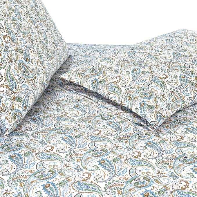 Elegant Comfort Luxury Soft Bed Sheets Paisley Pattern - Image 5