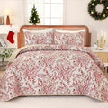 WONGS BEDDING Quilt Queen Size, Christmas Red Quilt Bedding Set by WONGSBEDDING