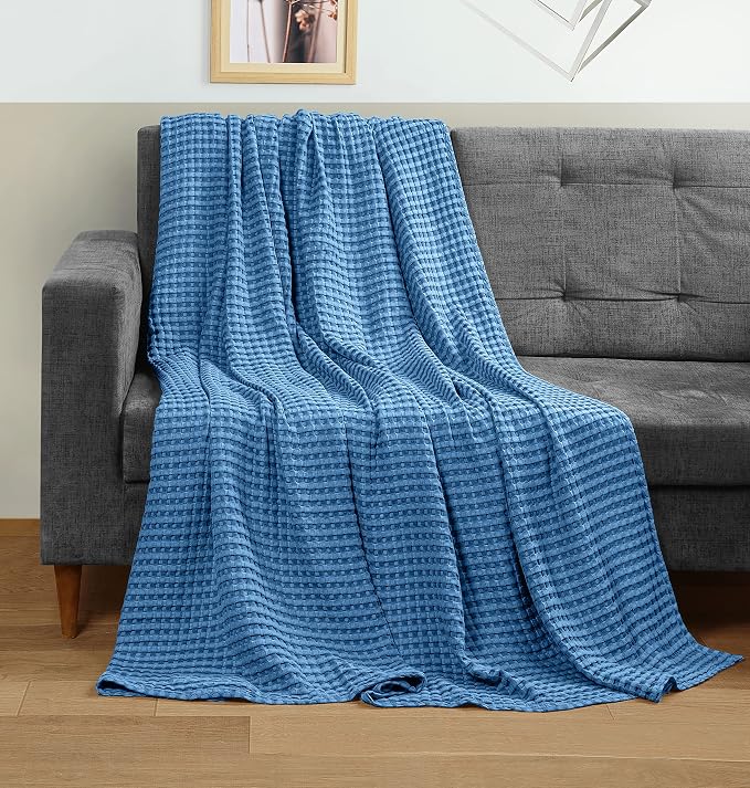 Utopia Bedding 100% Cotton Waffle Weave Blanket Queen Size - Image 4