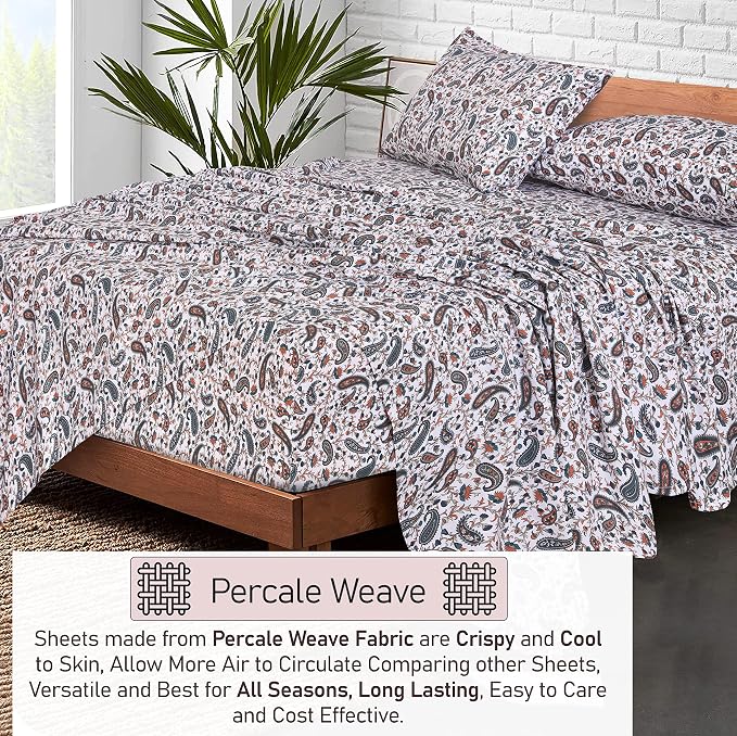 RUVANTI 100% Cotton Sheets – Twin Size Percale Bedding, Cooling & Breathable - Image 3