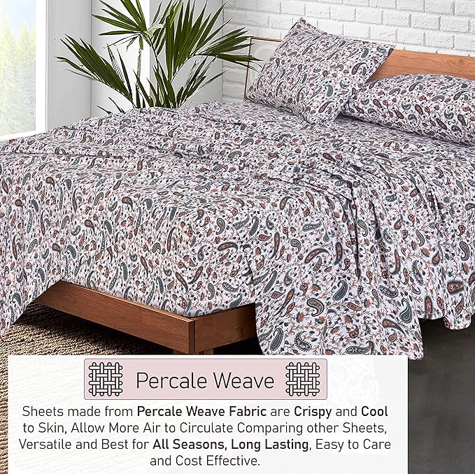 RUVANTI 100% Cotton Sheets – Full Size Percale Bedding, Cooling & Breathable - Image 3