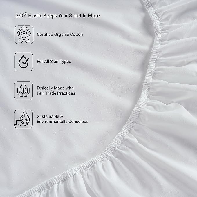 LANE LINEN 100% Organic Cotton Twin Sheets Set, Breathable Cotton Sheets Twin - Image 6