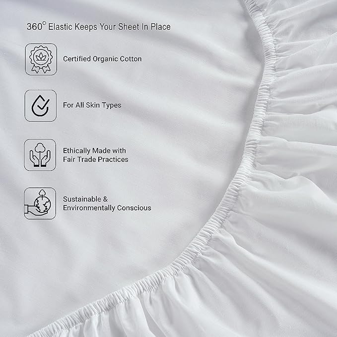 LANE LINEN 100% Organic Cotton Queen Sheets, Soft & Breathable Queen Size - Image 6