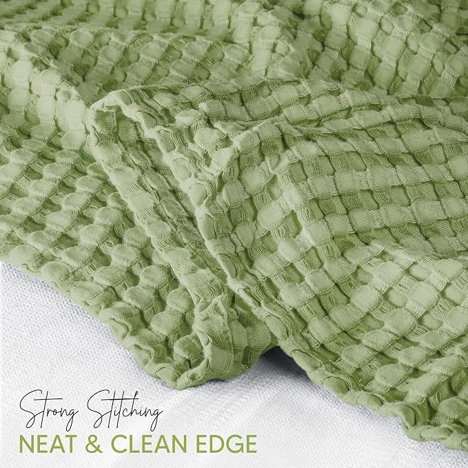 Utopia Bedding 100% Cotton Waffle Weave Blanket King Size - Image 3