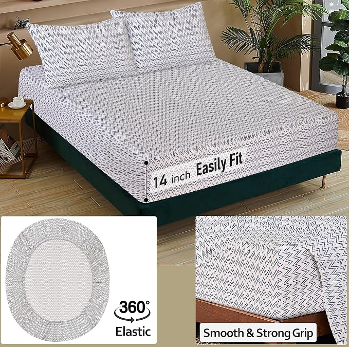 RUVANTI 100% Cotton Sheets – California King Percale Bedding, Cooling & - Image 5
