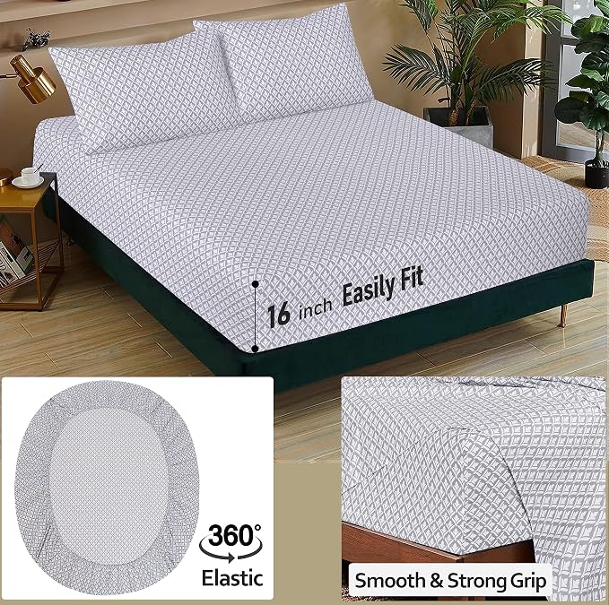 RUVANTI 100% Cotton Sheets – King Size Percale Bedding, Cooling & Breathable - Image 5