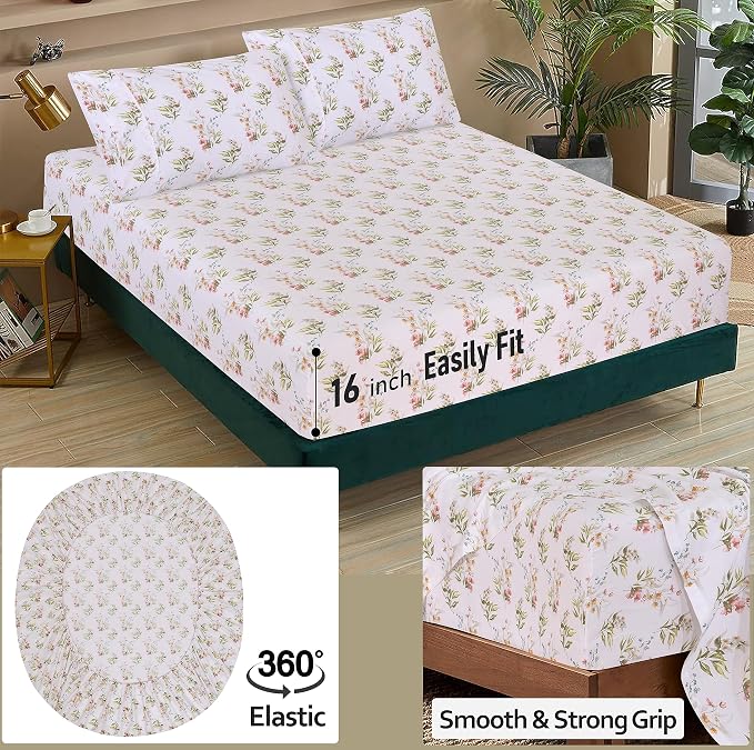 RUVANTI 100% Cotton Sheets – Twin XL Size Percale Bedding, Cooling & Breathable - Image 5