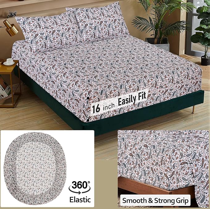 RUVANTI 100% Cotton Sheets – Full Size Percale Bedding, Cooling & Breathable - Image 5