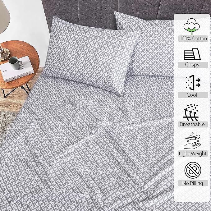 RUVANTI 100% Cotton Sheets – King Size Percale Bedding, Cooling & Breathable - Image 2