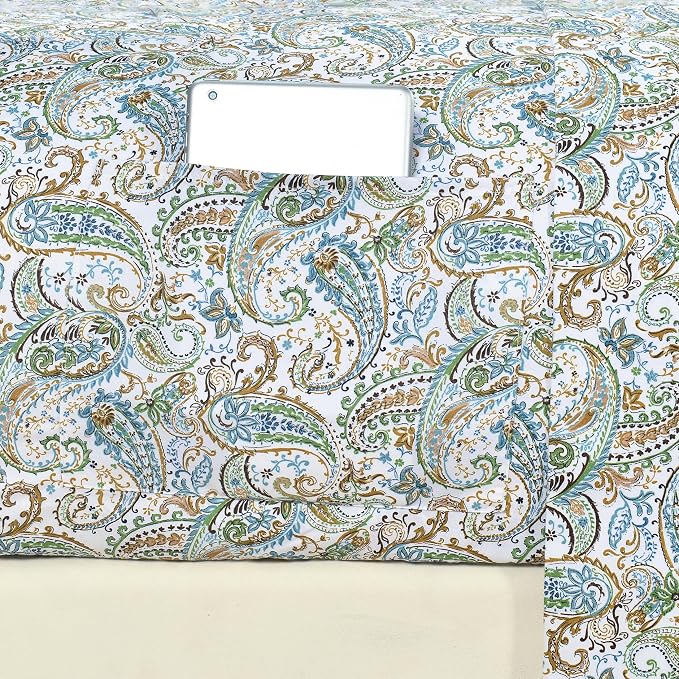 Elegant Comfort Luxury Soft Bed Sheets Paisley Pattern - Image 3