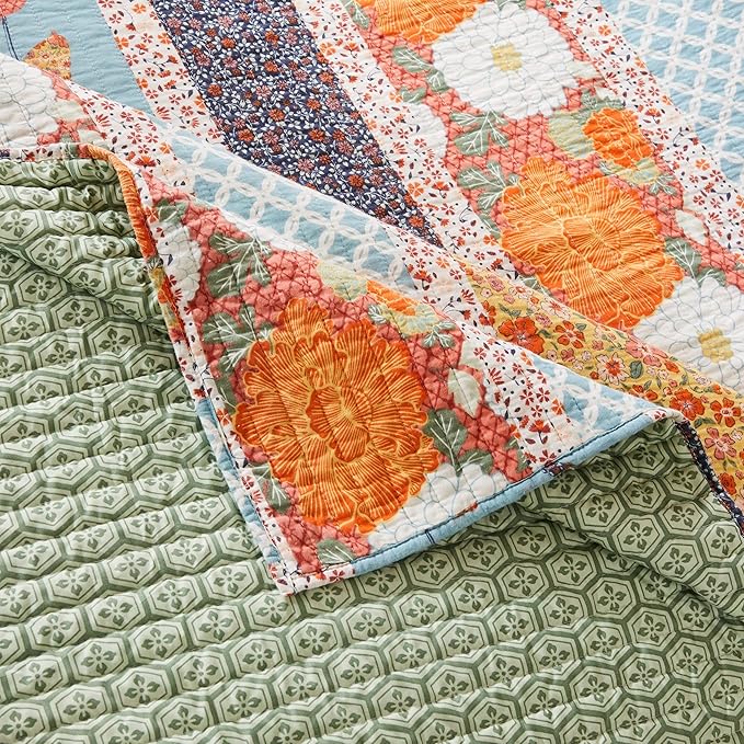 Greenland Home Carlie Modern Floral Reversible Quilt Set, 3-Piece Full/Queen - Image 4