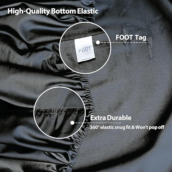 Queen Size Fitted Sheet Only Black, 100% Egyptian Cotton 600 Thread Count - Image 4